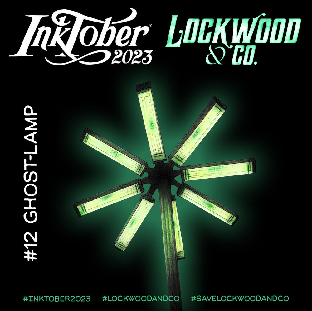 Inktober spécial "Lockwood and Co" Jour 12 : Ghost-Lamp / Lampadaire anti-fantôme
