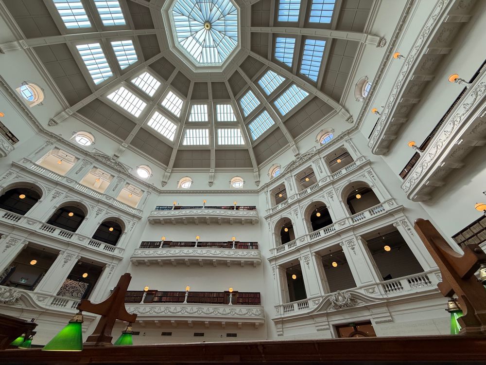 Photo of the dome in the La Trobe Reading Room in the State Library. 