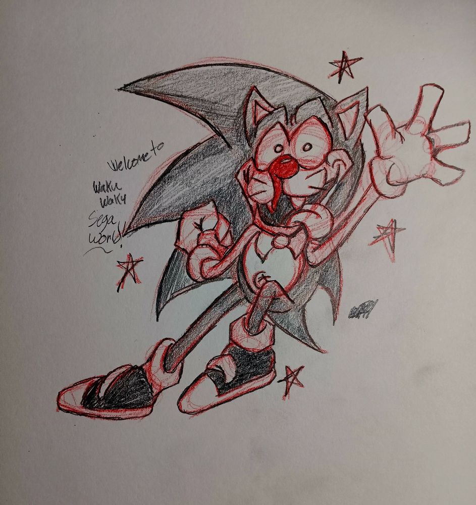 Fun Fact - I kept on looking at poses of the Warner Siblings to do this pose.