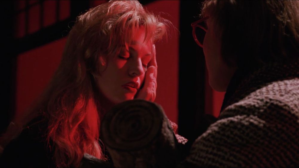 The camera cuts to a close up of Laura Palmer’s face with Margaret’s hand on her forehead.

Margaret says "When this kind of fire starts, it is very hard to put out. The tender boughs of innocence burn first, and the wind rises, and then all goodness is in jeopardy."