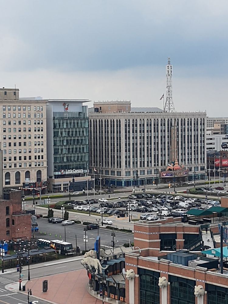A view of the entrance to the baseball stadium