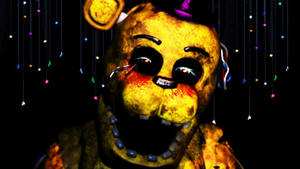 Golden Freddy from FNAF 2 but with the face of TOYSNHK from UCN.