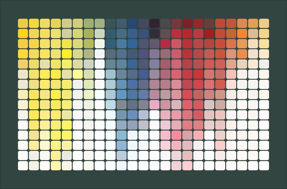 Grid of rounded rectangles arranged by color