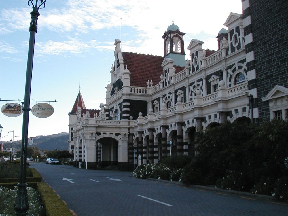 Train station in Dunedin, South Island, Aotearoa
