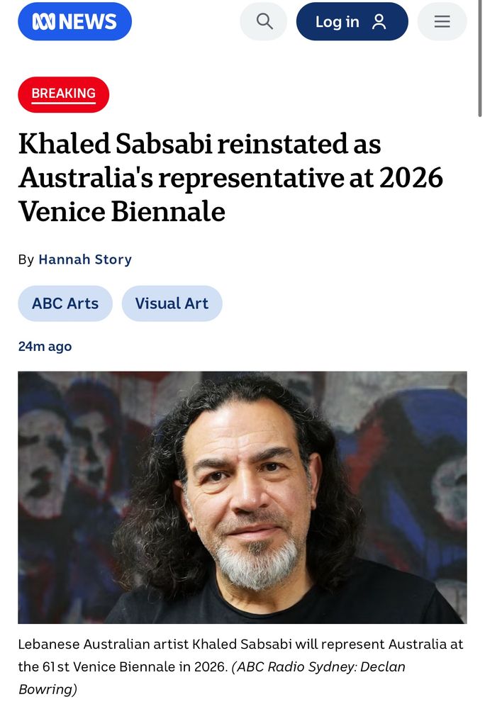 BREAKING
Khaled Sabsabi reinstated as Australia's representative at 2026
Venice Biennale
By Hannah Story