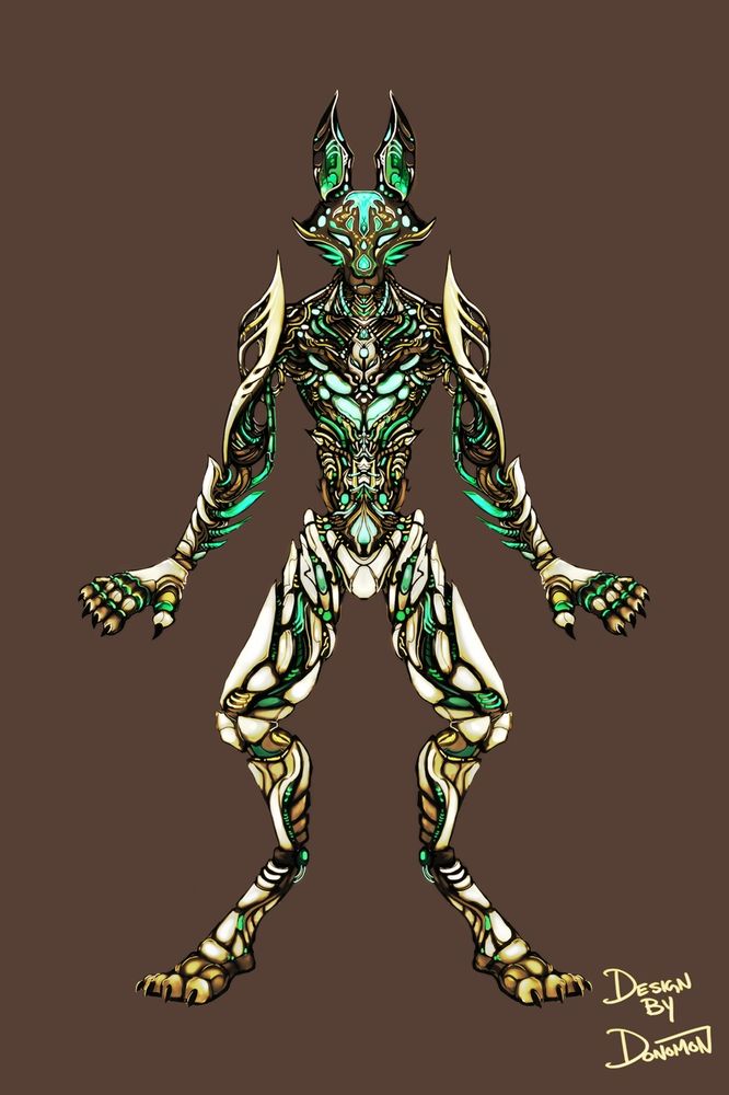 biomechanical wolf green and tan