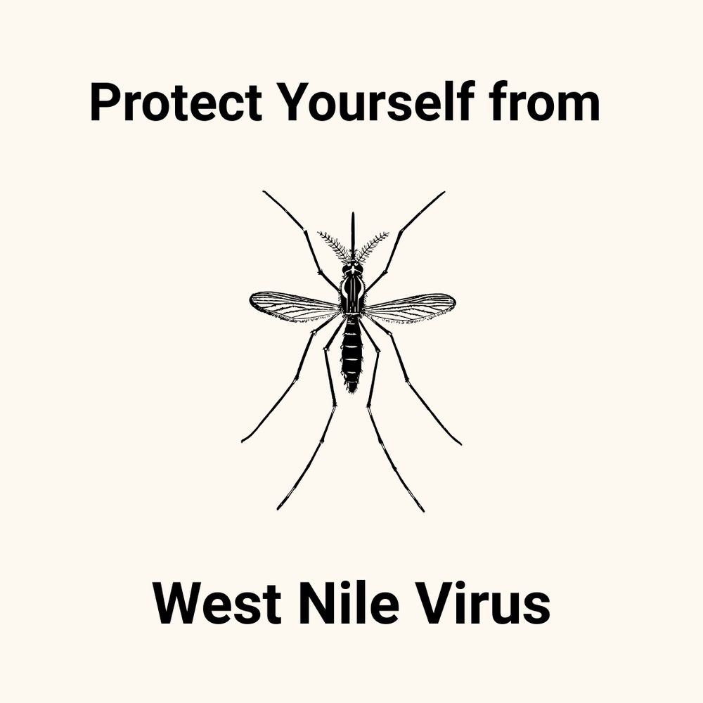 A mosquito with the message of protecting yourself from West Nile virus.