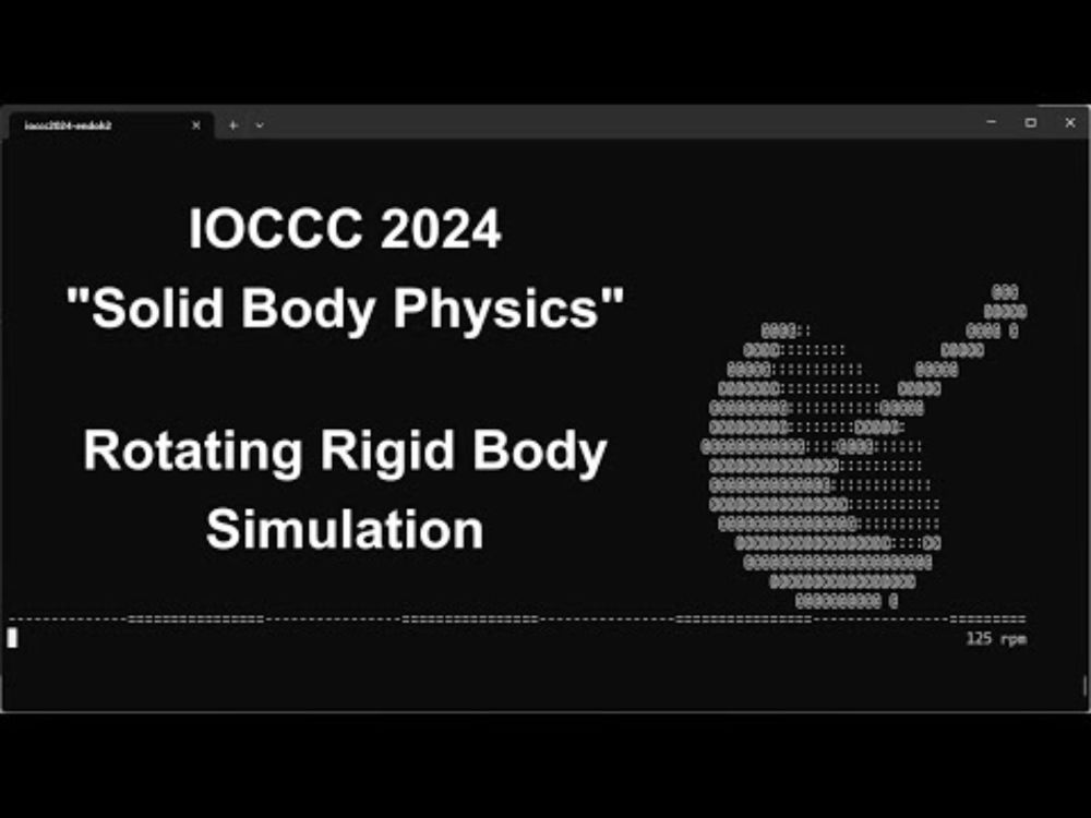 Rotating Rigid Body Simulation -- IOCCC 2024 "Solid Body Physics"