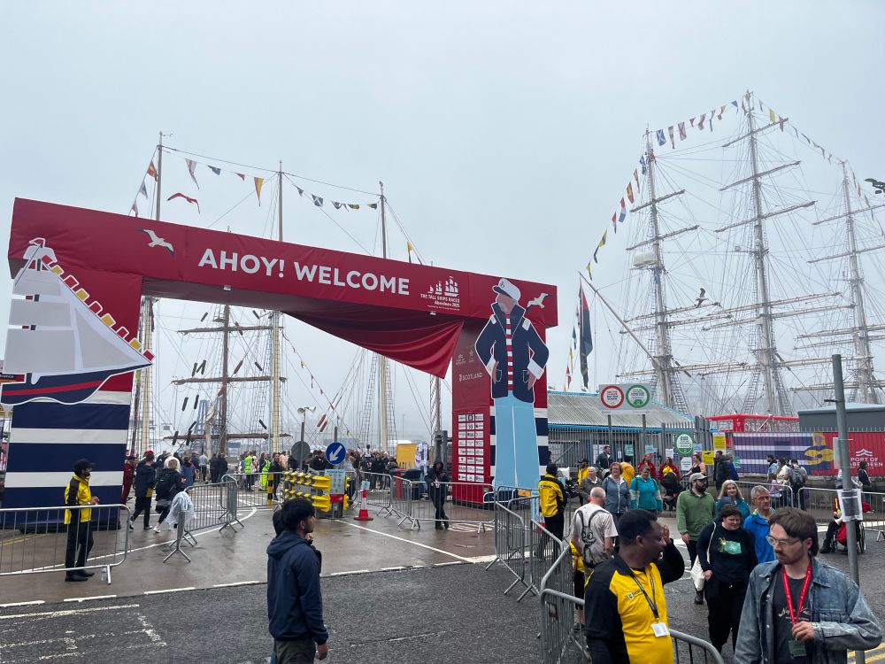The entrance to the event, with a large ‘Ahoy! Welcome’ sign.
