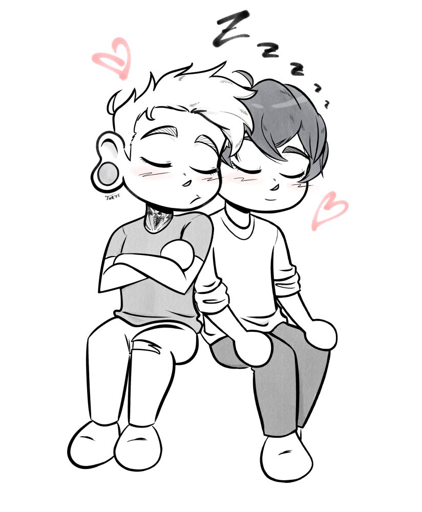 denver and daniel of keeping time napping cutely