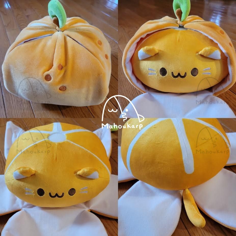 orange cat plushie by mahoukarp