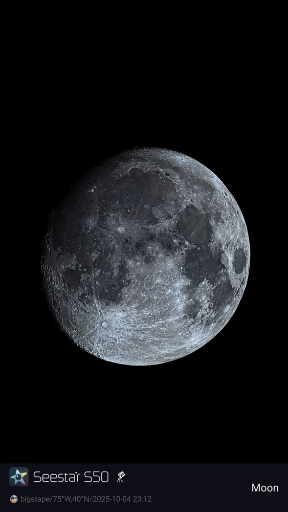 A nearly full moon