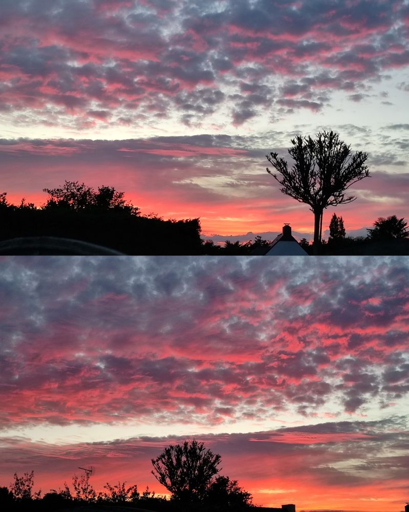 Photos of a sunset sky.