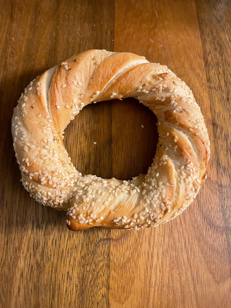 Obwarzanek krakowski. Traditional Polish bread ring from Kraków.