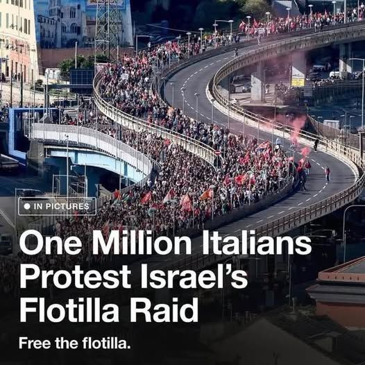 One Million Italians Protest Israëls Flotilla Raid

Free the flotilla

Met daarachter een foto van een slingerende grote hoeveel demonstranten.