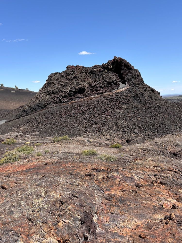 Path up Spatter Cone, an old volcanic spatter cone. 