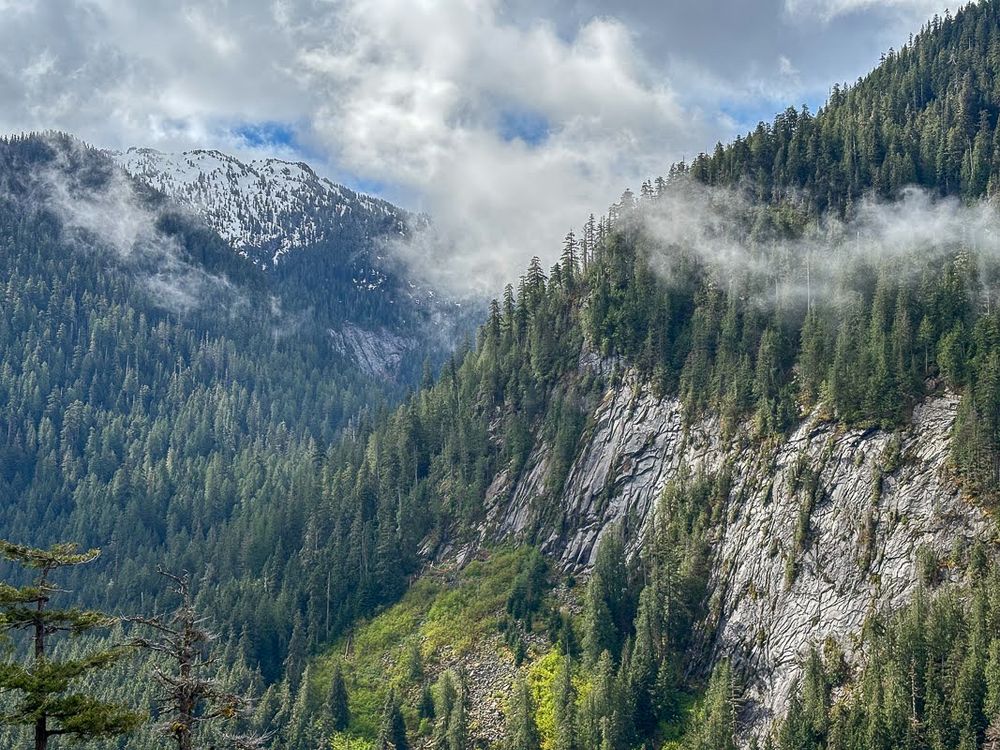 View toward the snow topped Preacher Mountain from the west side of Stegosaurus Butte 