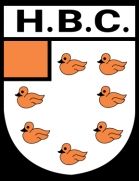 Wappen des HBC Heemstede. Auf dem Wappen sind 7 Enten zu sehen.