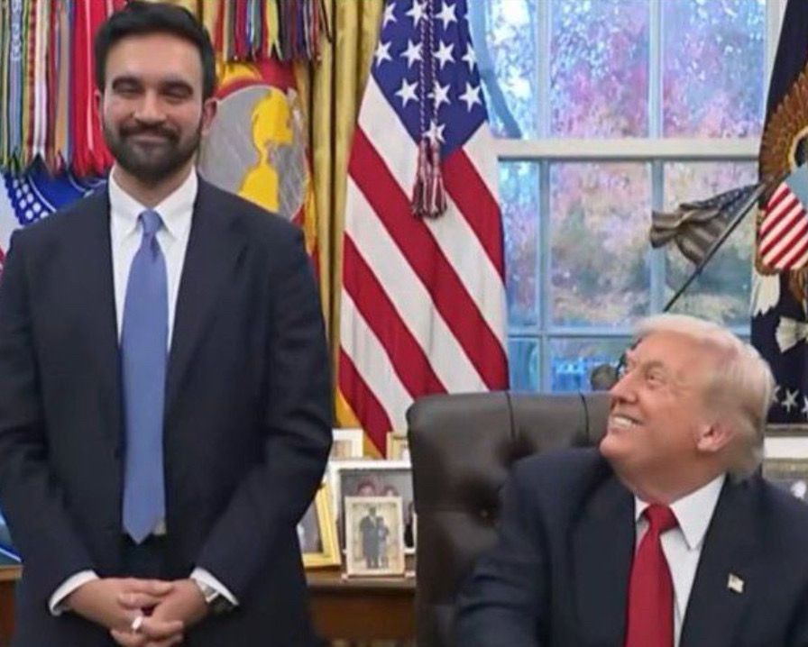Picture of Trump looking longingly at Mamdani