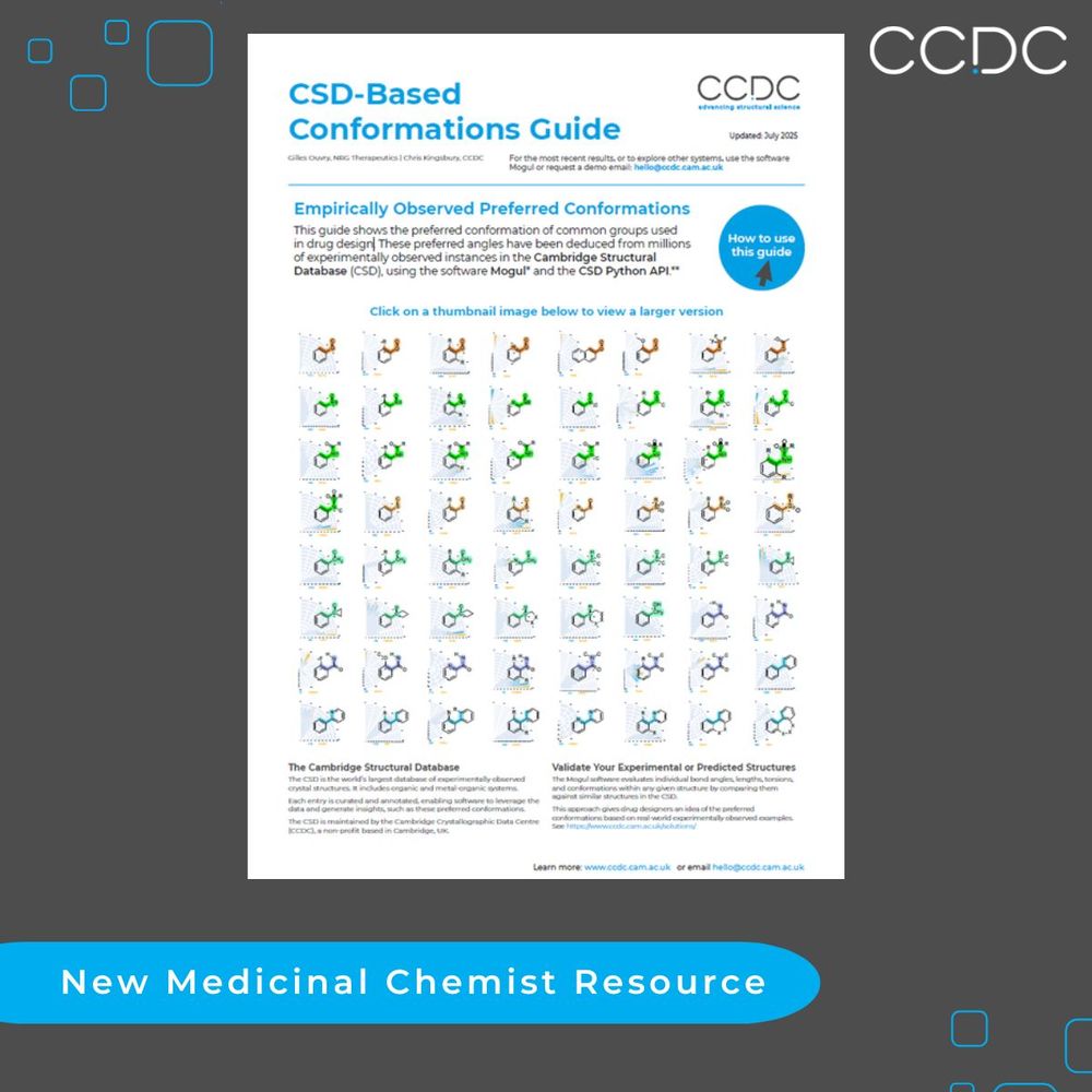 Promotional graphic with a preview of the CSD-based conformations guide.