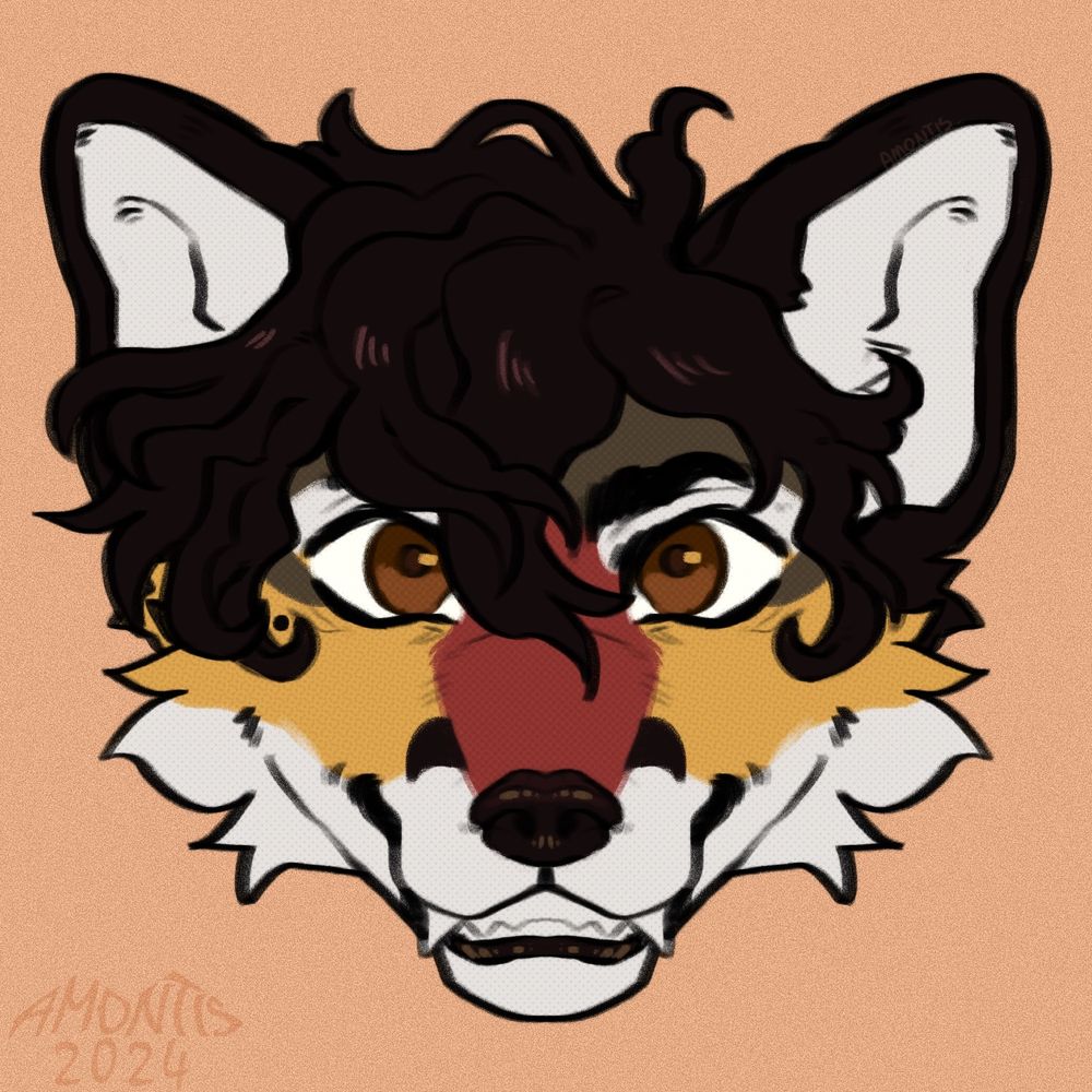 Symmetrical headshot of an anthro/furry character 