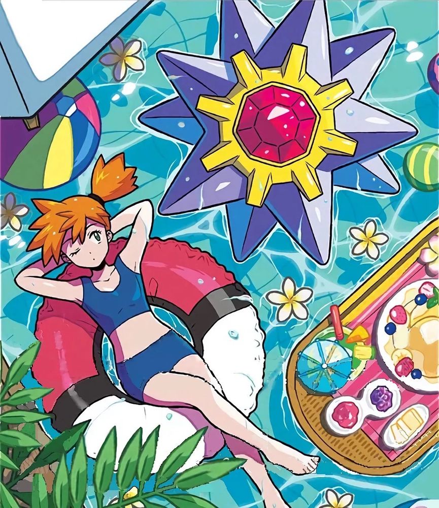 Art of Starmie and Misty from Pokemon