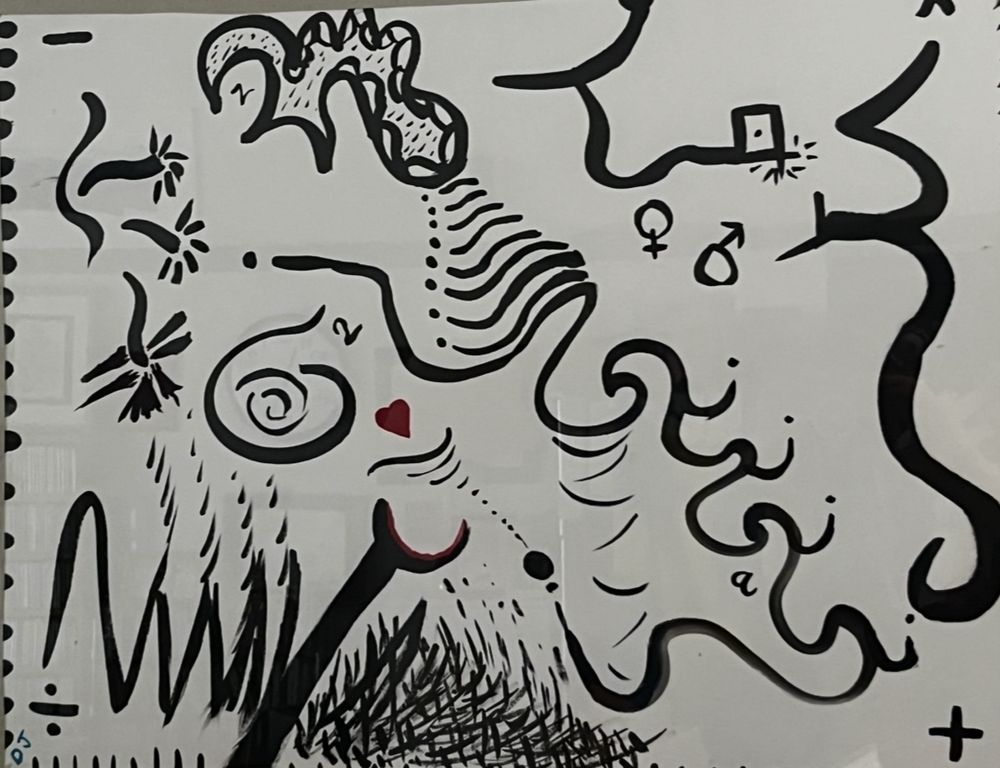 Davis Jones (Debra Nicholson Shibano) painted this while at an Esalen workshop in the 1990s. I call it "Choices".