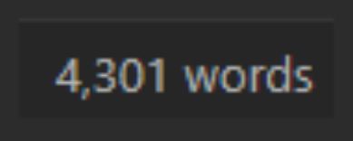 screenshot of a wordcounter reading "4301 words"