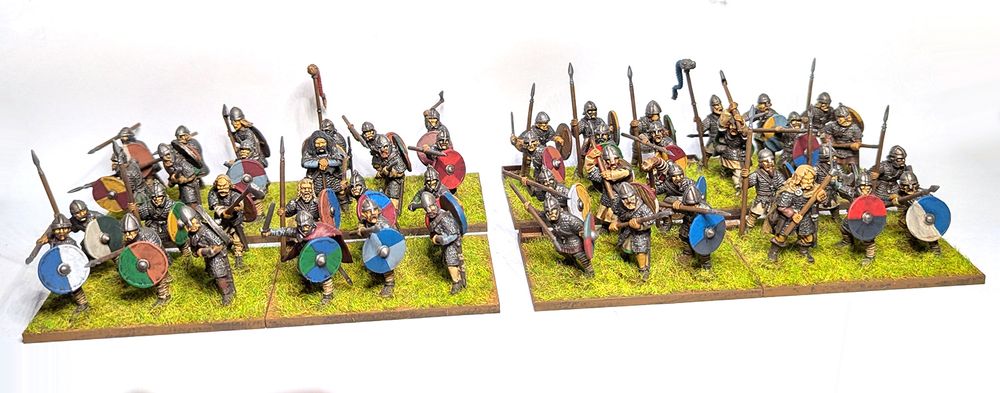 Four units of painted wargames figures
