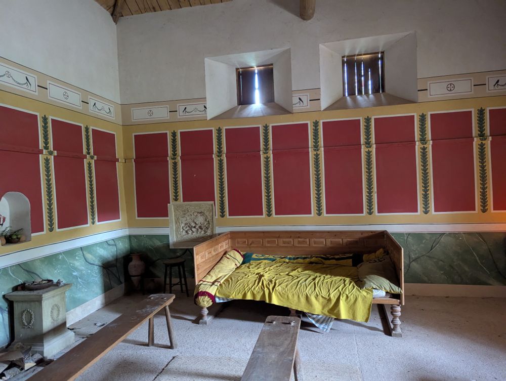 Roman bedroom with painted walls