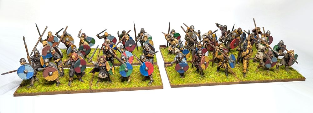 Four units of painted wargames figures