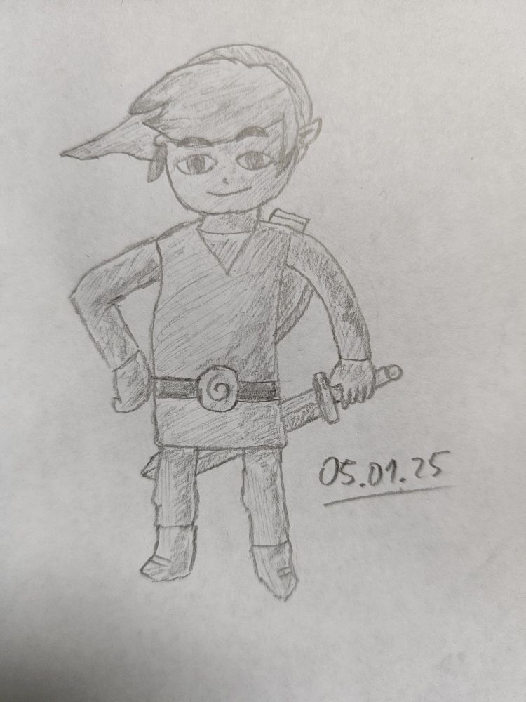 Zeichnung von Link, die fünfte Zeichnung insgesamt vom 05.01.2025