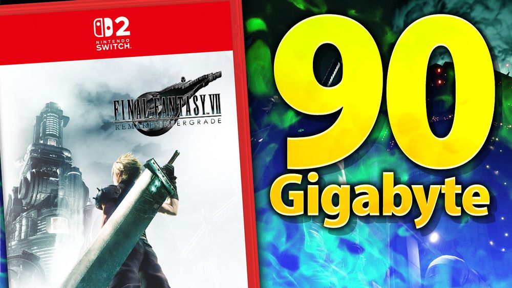 Final Fantasy VII Remake Intergrade für Nintendo Switch 2 ist 90 Gigabyte groß.
