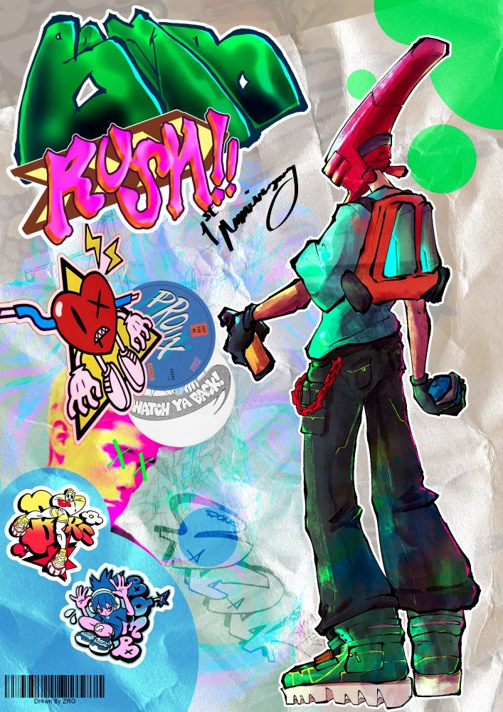 collage artwork of Bomb Rush Cyberfunk