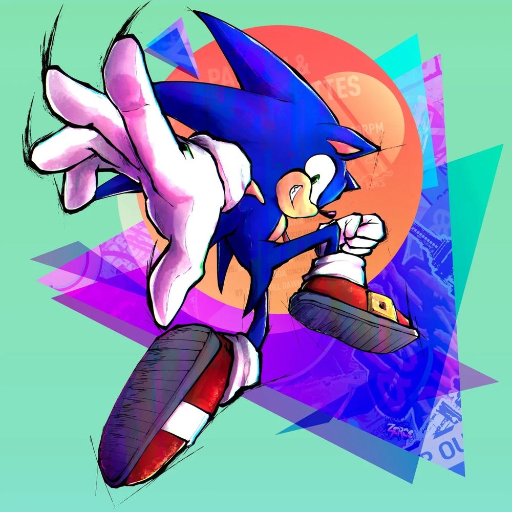 sonic the Hedgehog hitting the parry pose from sonic frontiers