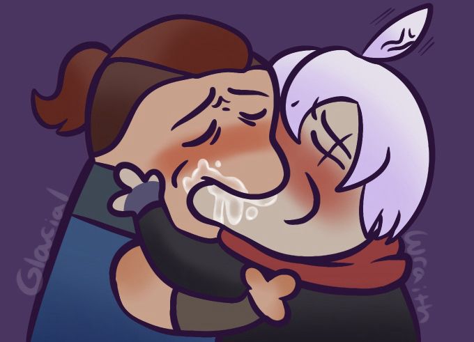 Shen and Zed version of that kissing meme, except I added drool and an erection in Zed’s ahoge because I’m funny (I am not)