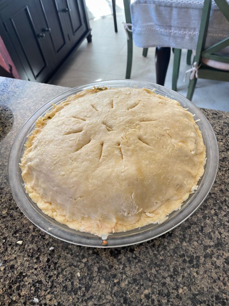 The assembled tomato pie ready for the oven. 