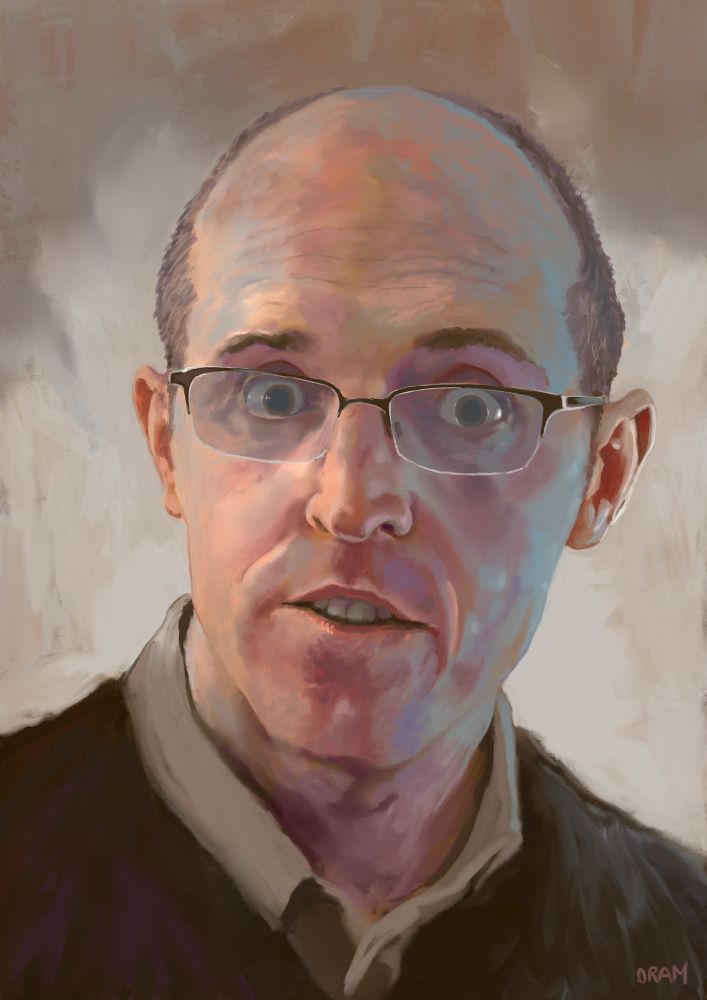 Painting of the animator and director Tony Mines.