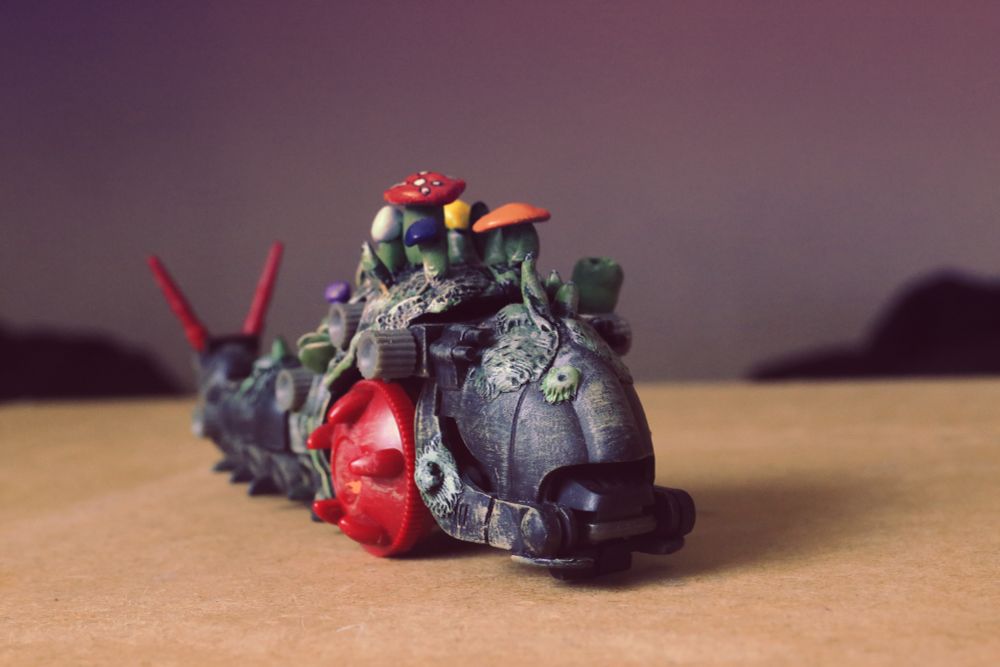 Photograph of a modified Slither/Molga Zoid.