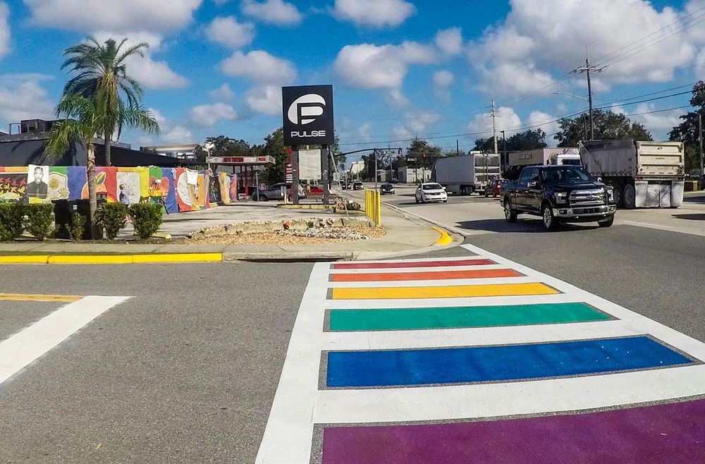 A rainbow crosswalk in Orlando, Florida, that was part of the city’s Pulse Memorial was removed by the state overnight.