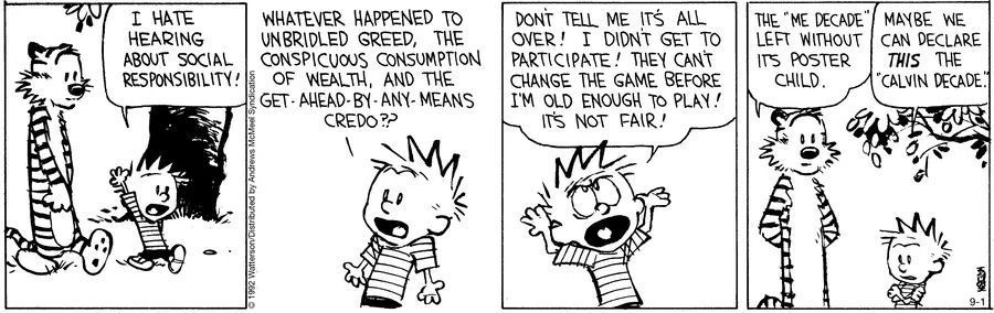 Calvin and Hobbes cartoon strip.