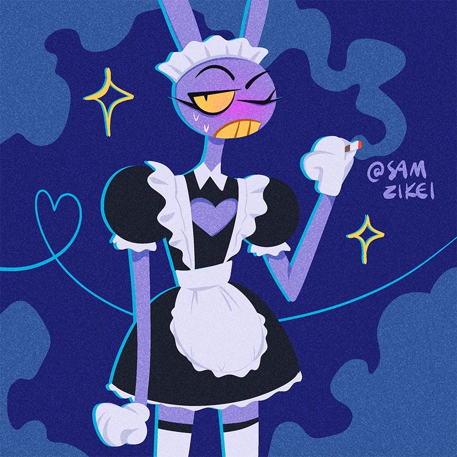 jax smoking in a maid dress.