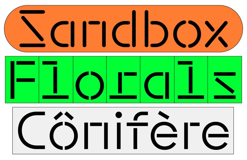 Typeface specimen of CMM Modul by Comma Type