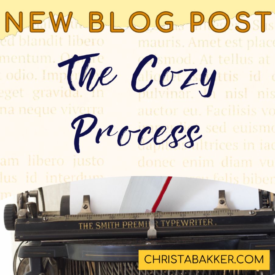 A photo of the top of a typewriter with the text: New blog post: the cozy process