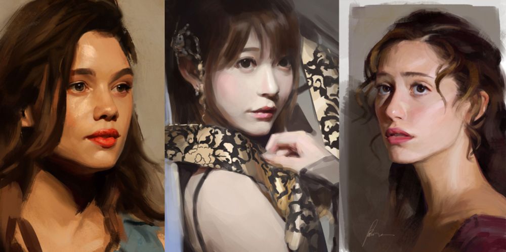 Digital portrait painting studies