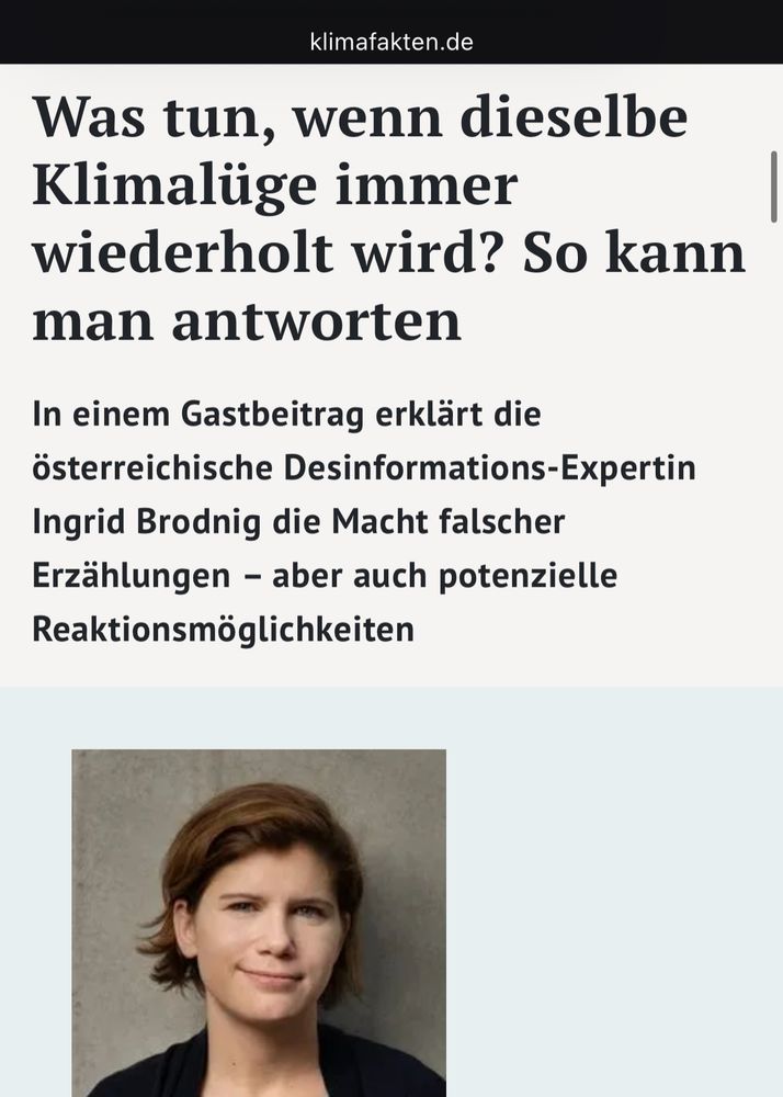 Was tun, wenn dieselbe Klimalüge immer wiederholt wird? So kann man antworten

In einem Gastbeitrag erklärt die österreichische Desinformations-Expertin Ingrid Brodnig die Macht falscher Erzählungen – aber auch potenzielle Reaktionsmöglichkeiten