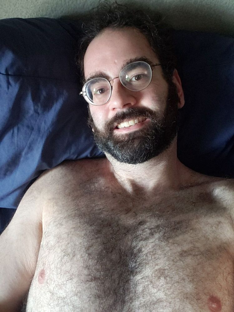 Me lying in bed just waking up