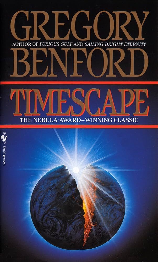 Cover of the Bantam edition of Timescape; art by Pamela Lee.