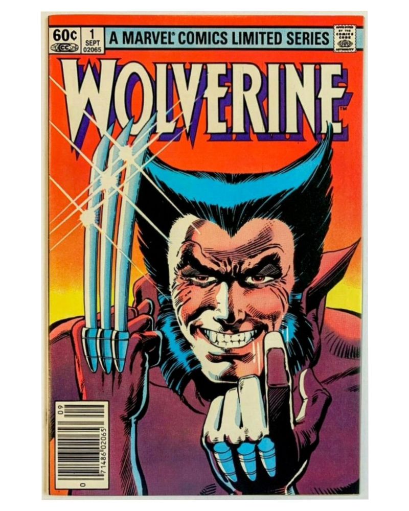 Close up of Wolverine's head and shoulders. His right claws are extracted as his left hand beckons us closer. He has a wicked smile on his face.

Wolverine #1, Sept 1982 by Chris Claremont, Frank Miller & Josef Rubinstein.