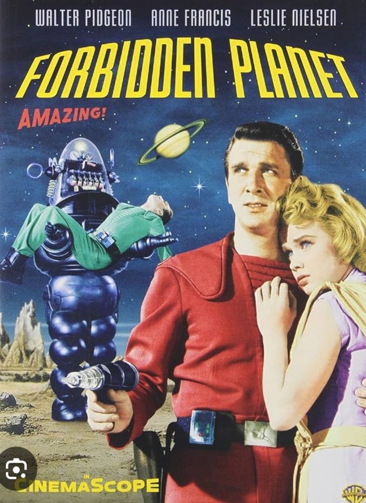 Poster Forbidden Planet featuring Leslie Nielsen, Anne Francis and Robby the robot